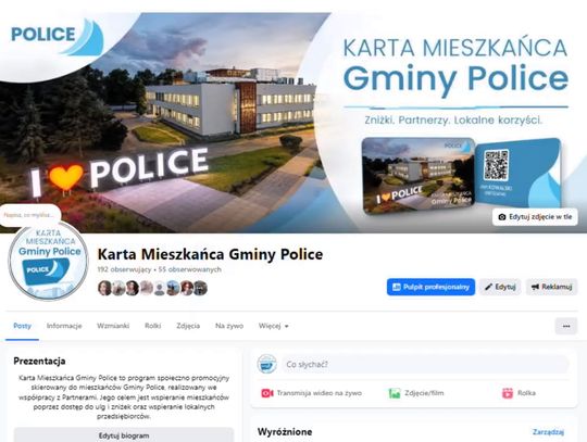 Karta Mieszkańca Gminy Police ma już swoje miejsce na Facebooku