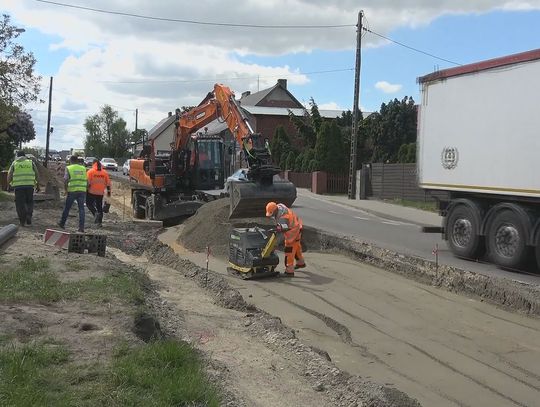 Postęp prac przy przebudowie drogi w Przęsocinie