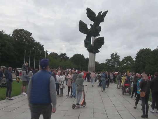 Protest koronasceptyków na Jasnych Błoniach w Szczecinie