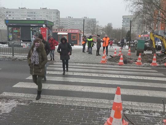 Remont sygnalizacji świetlnej przy polickiej galerii