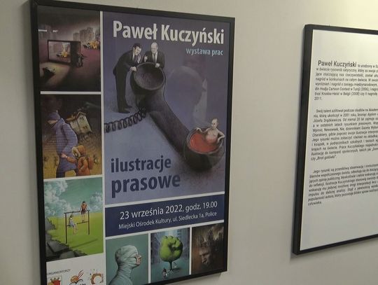 Wystawa rysownika Pawła Kuczyńskiego. Jego prace znane są na całym świecie