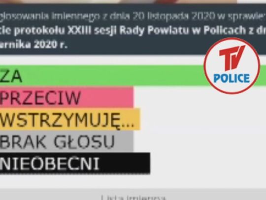 XXIV sesja Rady Powiatu w Policach 20.11.