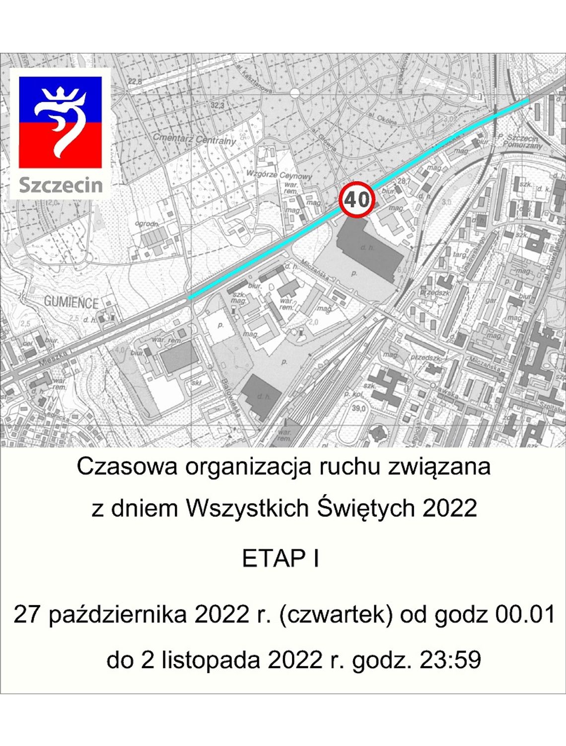 Szczecin: Wszystkich Świętych - komunikacja miejska i organizacja ruchu